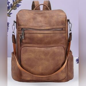 Cluci Leather Large Backpack Shoulder Bag Excellent Condition